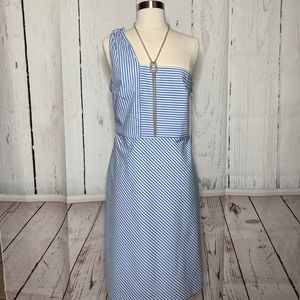 Banana Republic Blue Stripped One Shoulder Dress
